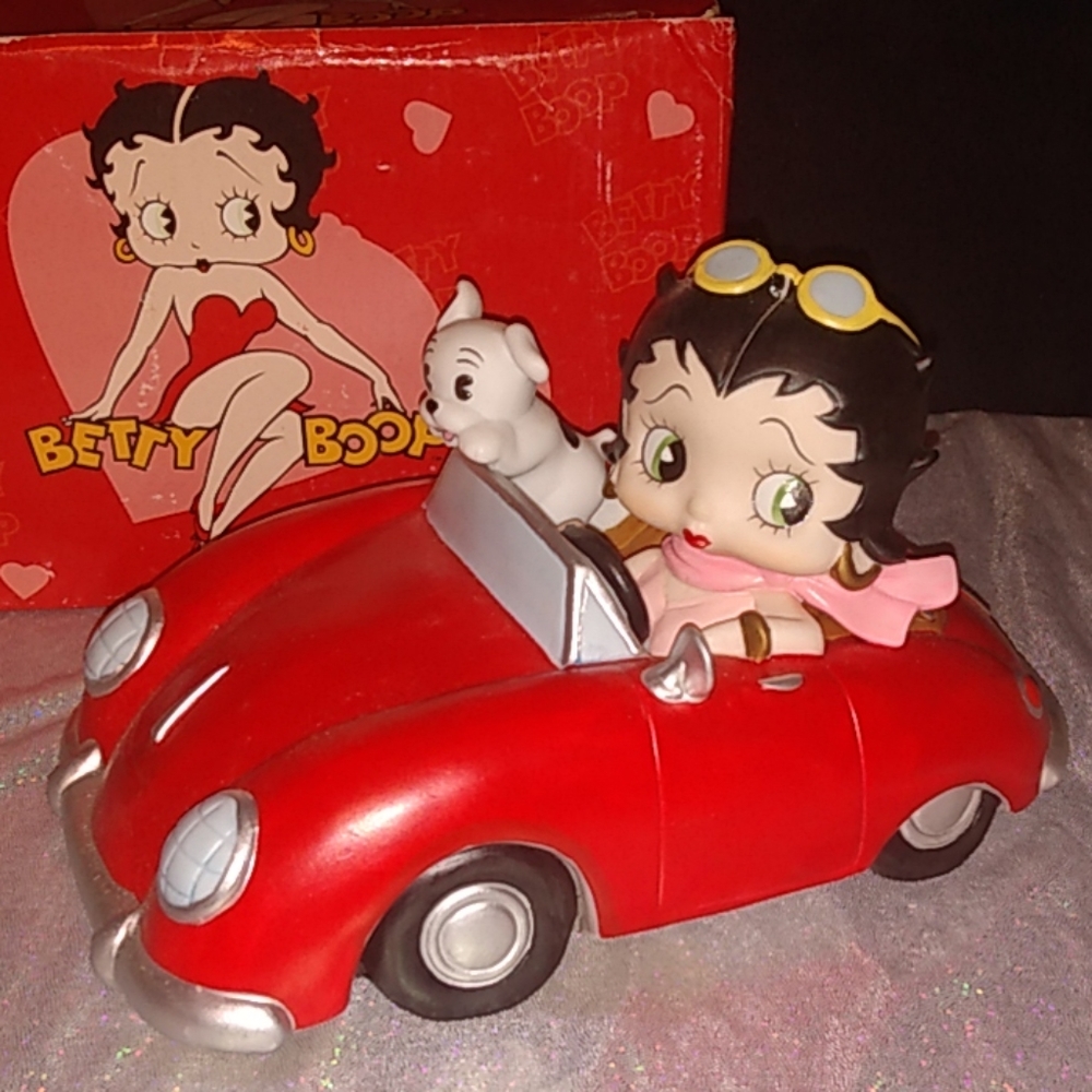 Betty Boop Red Car Figurine Music Box
